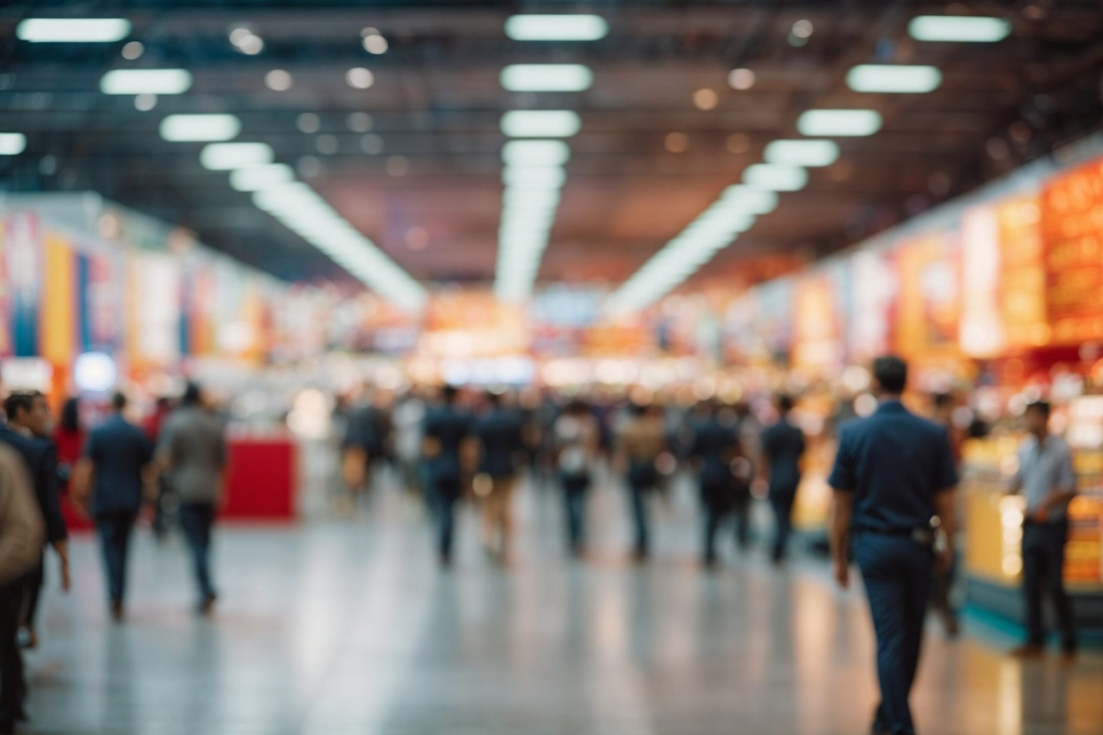 Stand de salon moderne avec design innovant et attractif, mettant en valeur des éléments interactifs et visuels